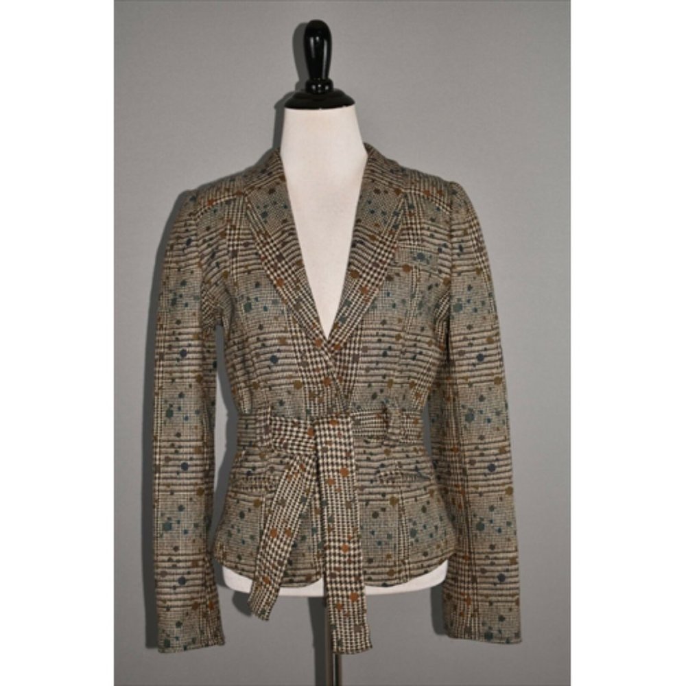 ROBERT GRAHAM Classic British Glen Plaid Fitted Jacket
